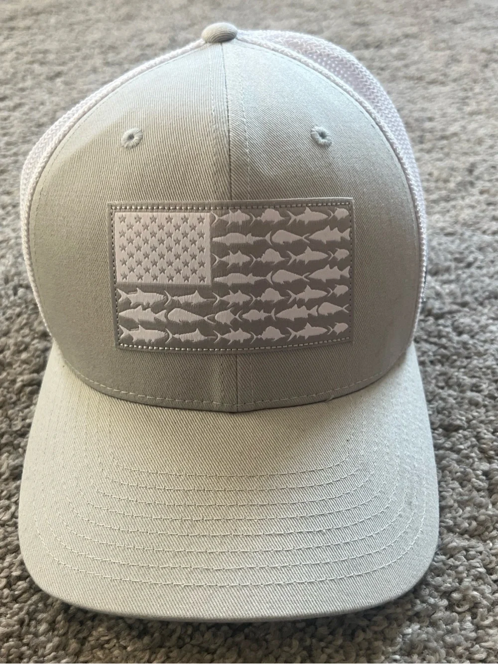 Columbia White Mesh Flexfit Hat